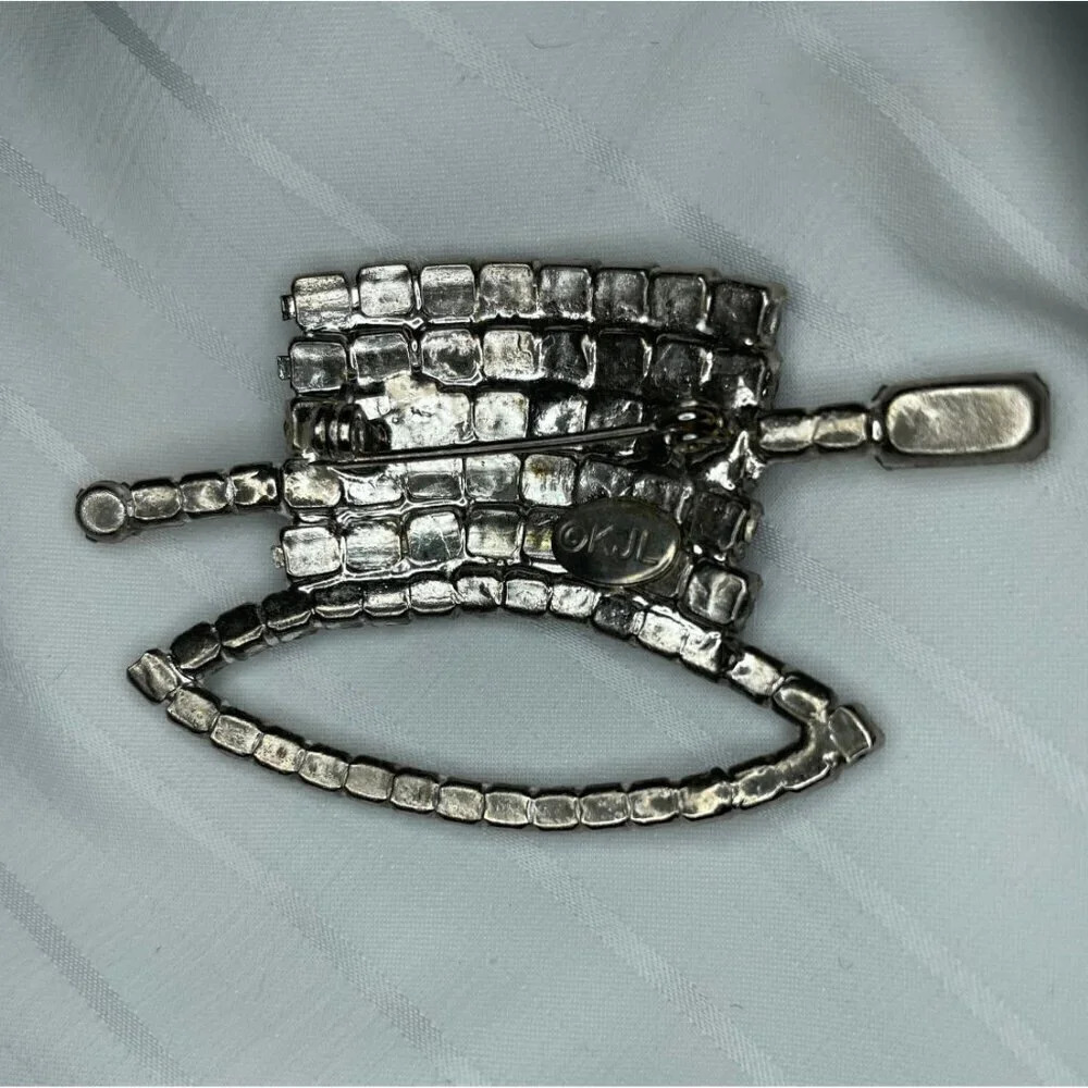 Kjl Kenneth Jay Lane Top Hat Brooch Pin - image 5